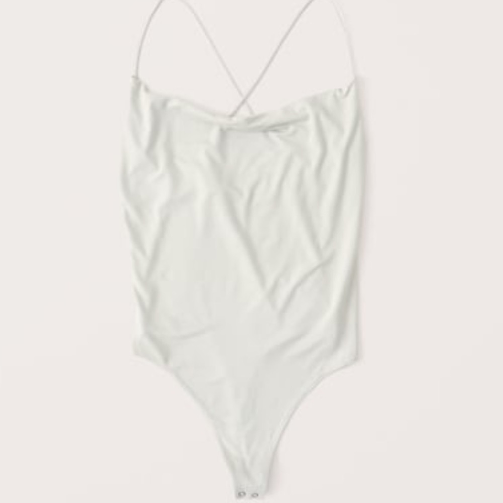 Abercrombie & Fitch cowl neck bodysuit in sage